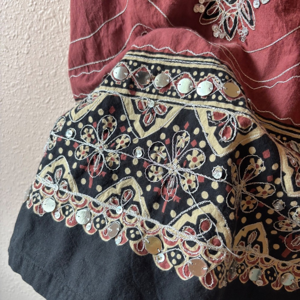 Y2K Whimsy Boho Sequined Maxi Skirt - Picture 3 of 6